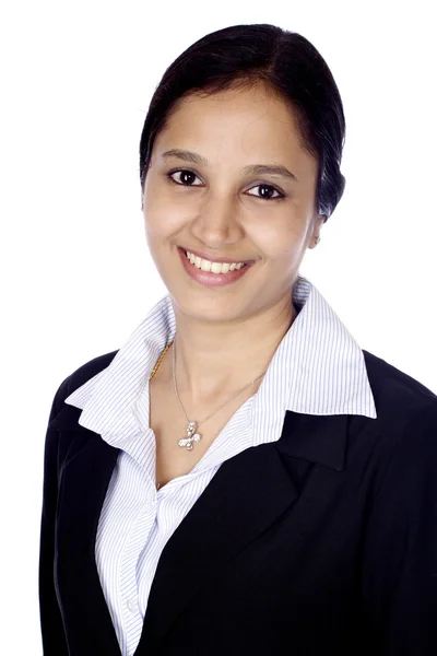 Jovem mulher de negócios indiana feliz — Fotografia de Stock