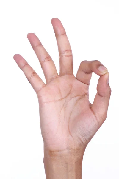 Mão mostrando sinal ok — Fotografia de Stock