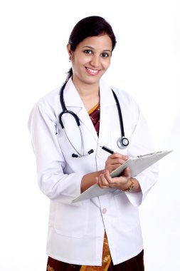 neşeli doktor kadın