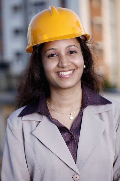 Young female construction engineer 