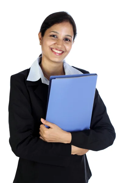 Business woman with a document folder — Stock Photo, Image