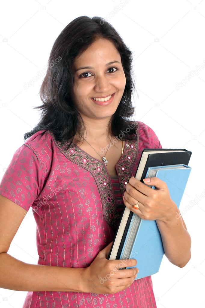 Happy young Indian college student