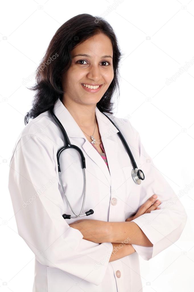 Arms crossed doctor woman