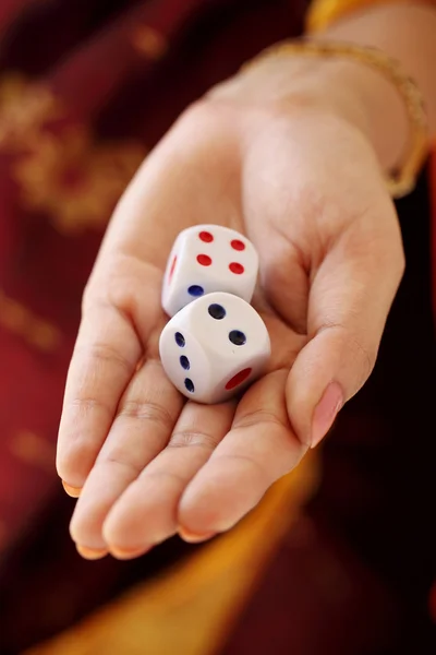 Dices in the hand — Stock Photo, Image