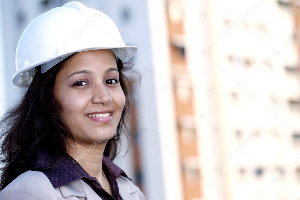 Smiling young female architect
