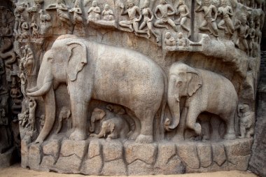 Arjuna'nın kefaret kısma Mahabalipuram
