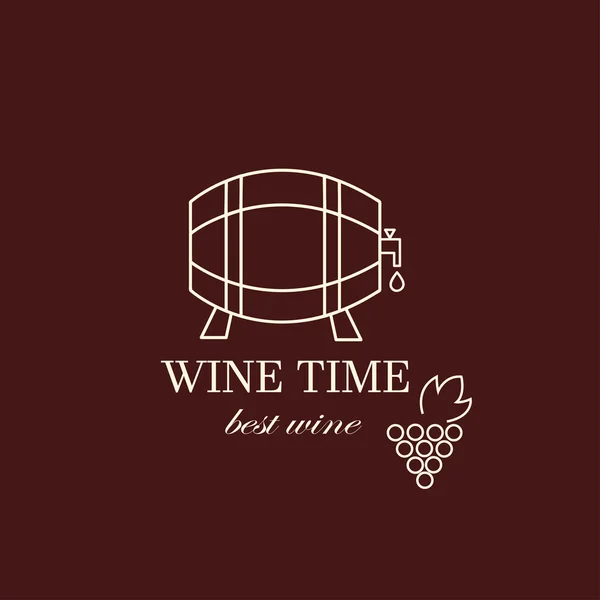 Vector grape vine and wine bottles, logo design template.
