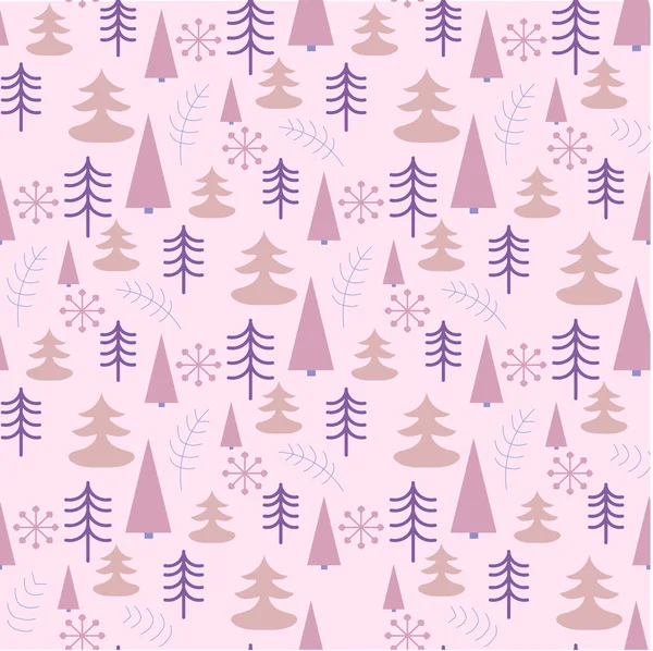 Vector Seamless Pattern Christmas Tree Perfect Backdrop — Stok Vektör