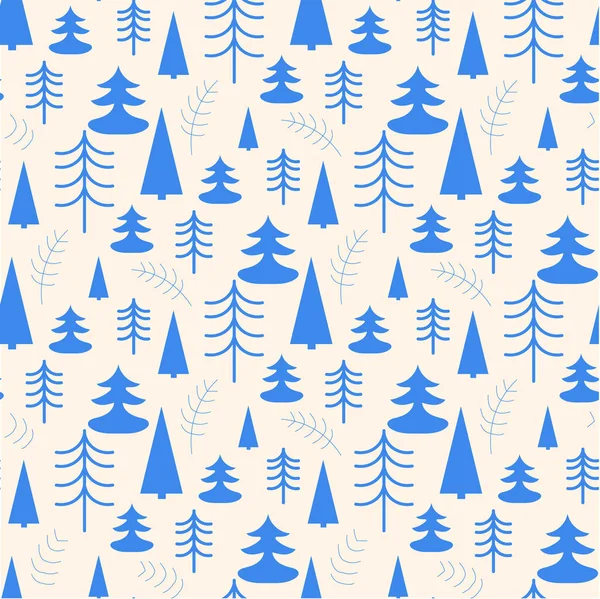 Vector Seamless Pattern Christmas Tree Perfect Backdrop — Stok Vektör