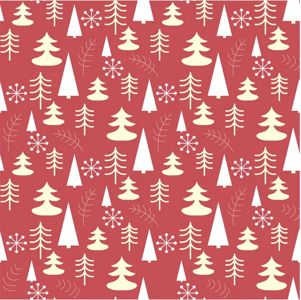 Vector Seamless Pattern Christmas Tree Perfect Backdrop — Stok Vektör