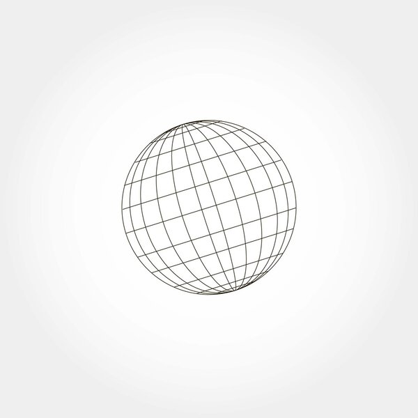 Значок сферы, векторная иллюстрация
