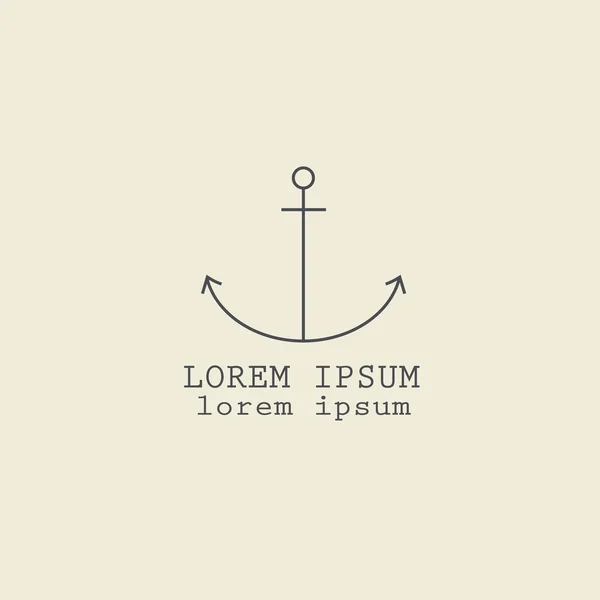Logo template nautical, marine, sail, anchor. Retro vintage, hipster, brand, branding, company, corporate, identity, logotype. Clean, modern and elegant style design