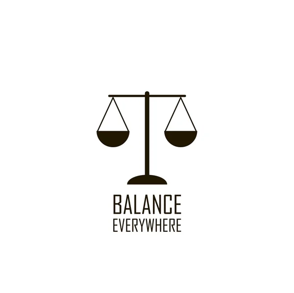 Scales icon with text, logo design, vector illustration