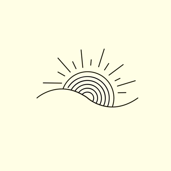 Ilustração vetorial com sol, design de logotipo com texto. Conceito de vocação — Vetor de Stock