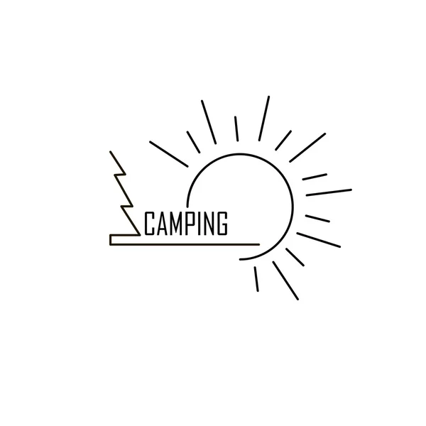 Kamp logo vektör çizim. Rekreasyon kavramı