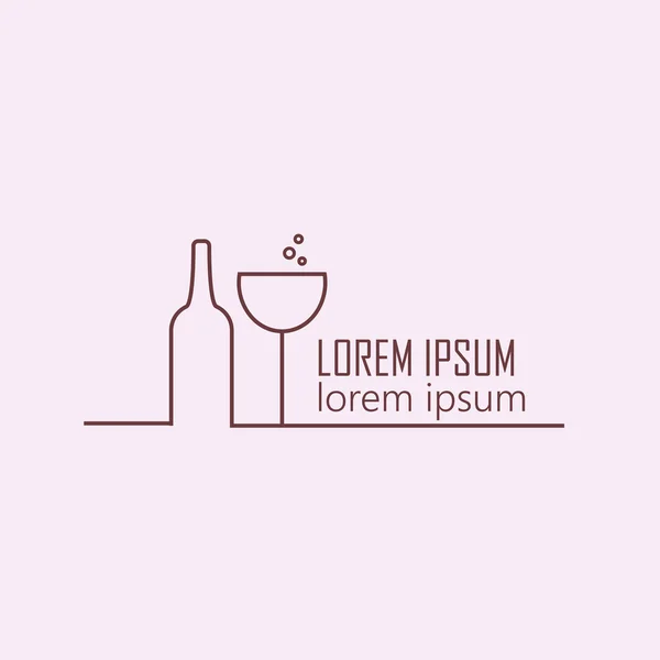 Wine Time. Vector illustration. Logo made in pink and red colors. Can be used in restaurant industry