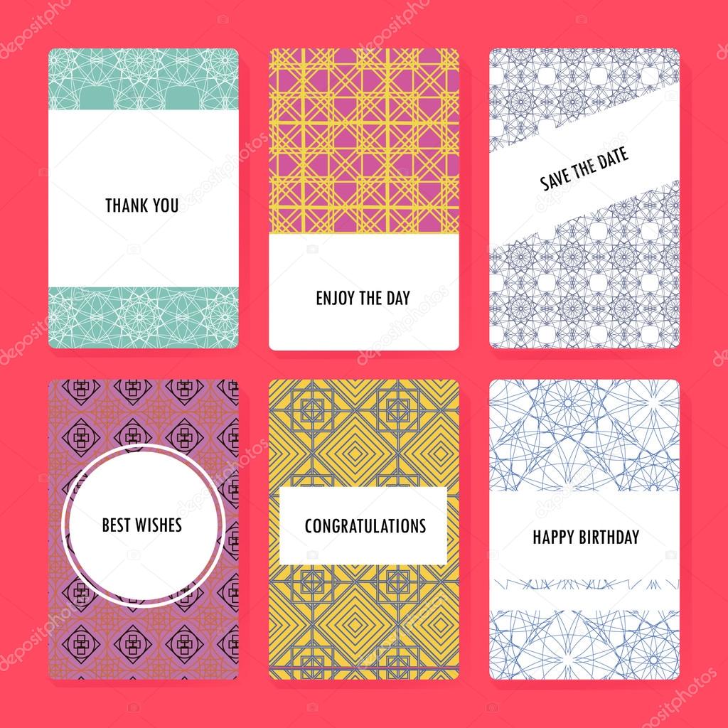 Set of perfect vector card templates, ideal for Save The Date, baby shower, mothers day, valentines day, birthday cards