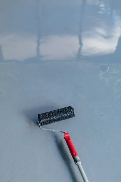 环氧树脂地板气泡针滚筒 — 图库照片