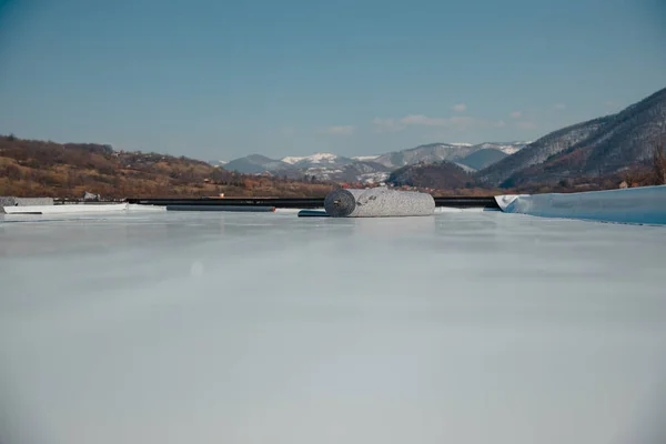 Geotextile Tragschicht Für Kunststoffmembrandächer Aus Pvc Und Epdm — Stockfoto