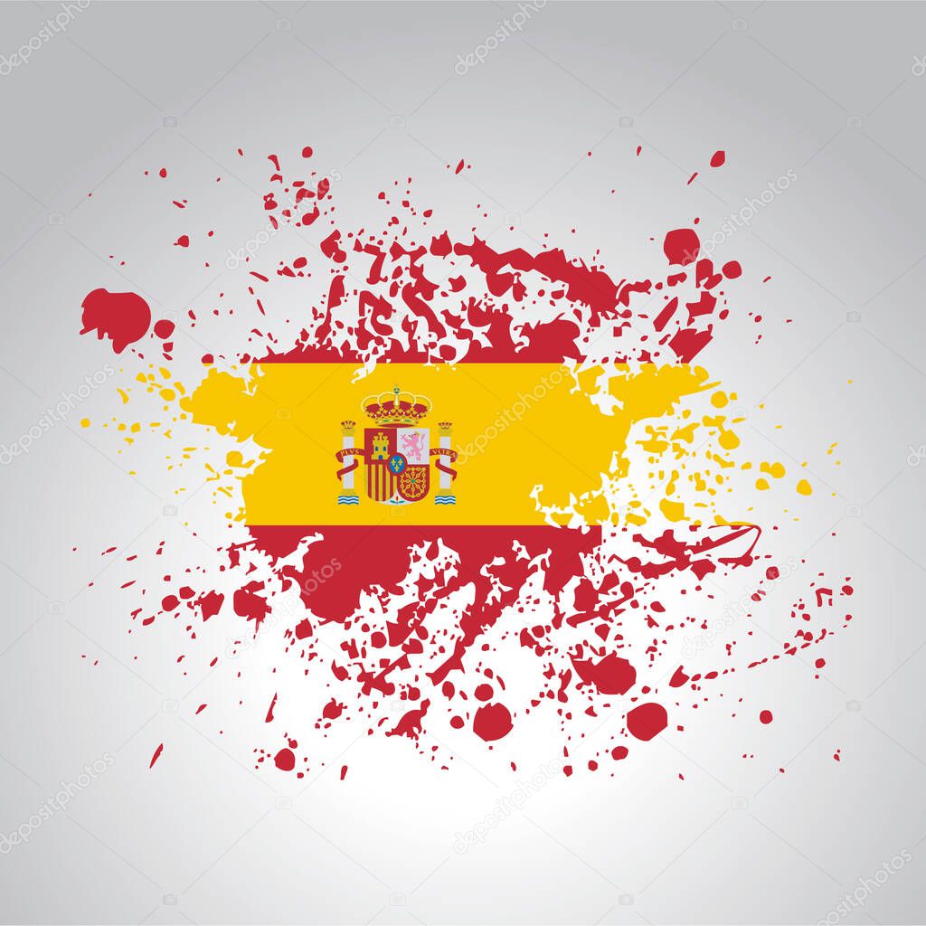 Spanish flag in artistic version in vector