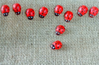 Ladybugs tutuyordu, arka plan üzerinde 