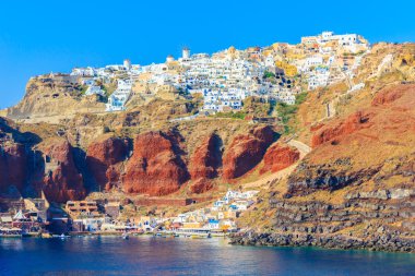 Oia şehir volkanik Santorini Adası üzerinde