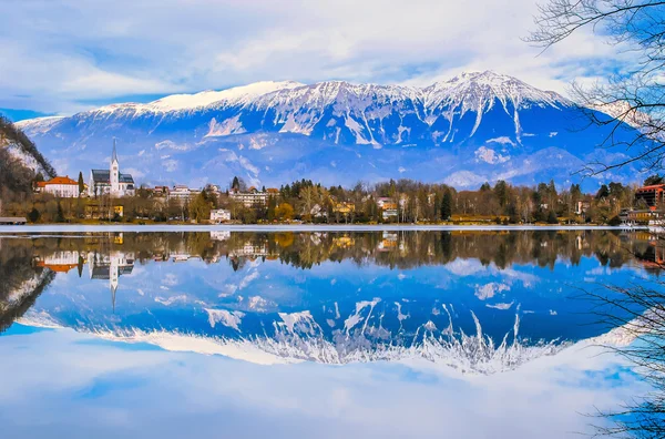 Schöne Reflexion des Winters — Stockfoto