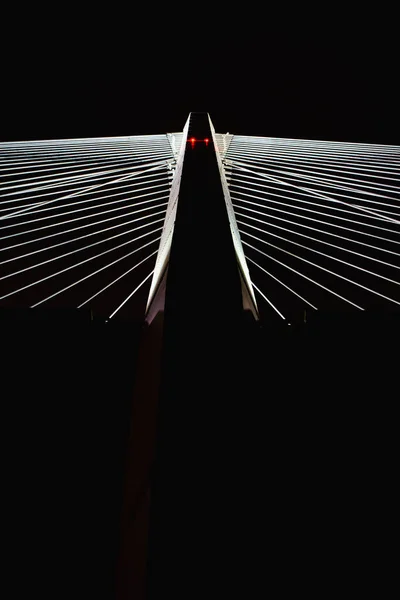 Podporuje Kabelový Most Nočním Osvětlení — Stock fotografie