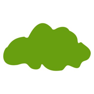 Yeşil yaprak döken ağaç ya da ıssız bir çalı. Çalı heykeli. Grafik elementi. Basit karalama karikatürü tarzı. Doğa ve ekoloji. Park, orman ya da bahçe. Çevresel sorunlar. Posta kartları ve posterler