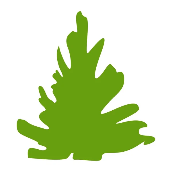 緑のモミの木孤立した 褐色の幹と枝 グラフィック要素 漫画のシンプルなドアスタイル 自然と生態学 森林や庭園 環境問題 ポストカード ステッカー ポスターはこちら — ストックベクタ