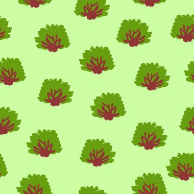 Yeşil yaprak döken ağaçlarla kusursuz bir desen. Kahverengi sandık. Yeşil arka plan. Çizgi film tarzı. Bahar ve yaz. Doğa ve ekoloji. Posta kartları, duvar kağıtları, ambalaj kağıtları, hatıra defteri, tekstil