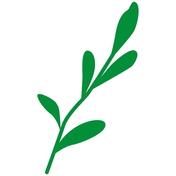 葉が孤立した抽象的な緑の枝を手描き 花の要素 漫画風 自然と生態学 ポストカード ポスター ソーシャルメディア テキスタイル プリント 壁紙のための — ストックベクタ