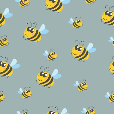 Kusursuz model çocuklar. Sarı yaban arıları ve arılar. Gri arka plan. Çizgi film tarzı. Sevimli ve komik. Yaz ya da bahar. Tekstil, ambalaj kağıdı, yapıştırma kitabı, duvar kağıdı, yatak odası, ambalaj tasarımı