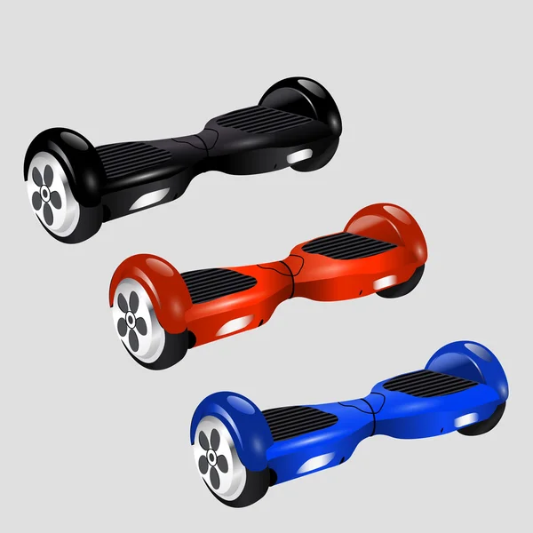 Hoverboard. ensemble de scooters électriques — Image vectorielle