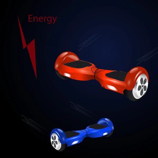 Hoverboard. conjunto de scooters eléctricos — Vector de stock