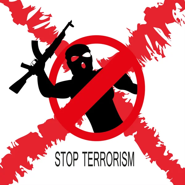 Stop symbol terroryzmu — Wektor stockowy