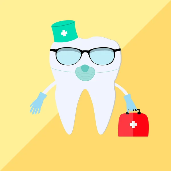 Drôle de dent médecin icône — Image vectorielle