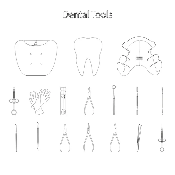 Instrumentos de assistência odontológica — Vetor de Stock