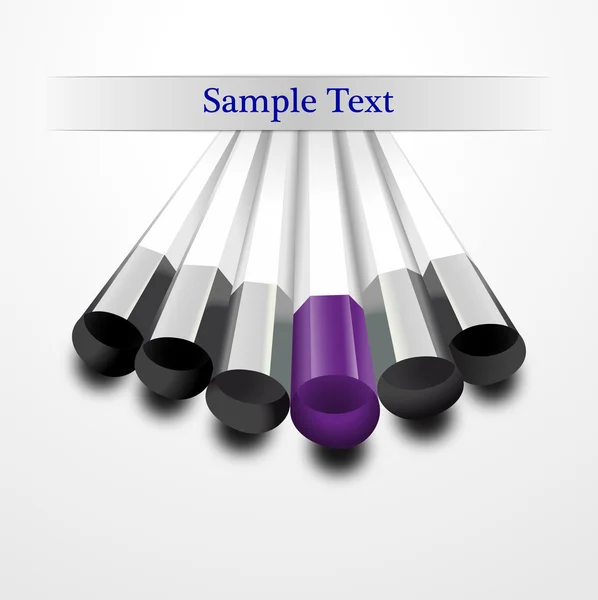 Purple pencil on gray business background — Stock Vector