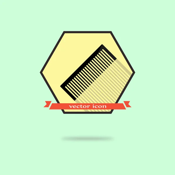 Comb flat sign in the hexagon — Stock Vector