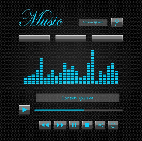 Lecteur de musique avec une couleur bleu vif — Image vectorielle