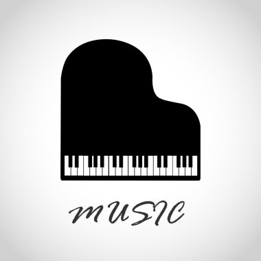Piano, music sign clipart