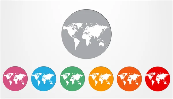 Iconos del mapa mundial — Archivo Imágenes Vectoriales