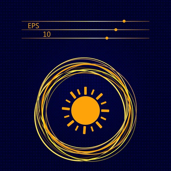 Sun sign on a dark blue background — Stock Vector