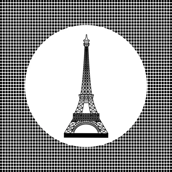 埃菲尔铁塔黑色标志 — 图库矢量图片