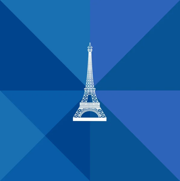 Torre Eiffel plana sobre fundo em mosaico — Vetor de Stock