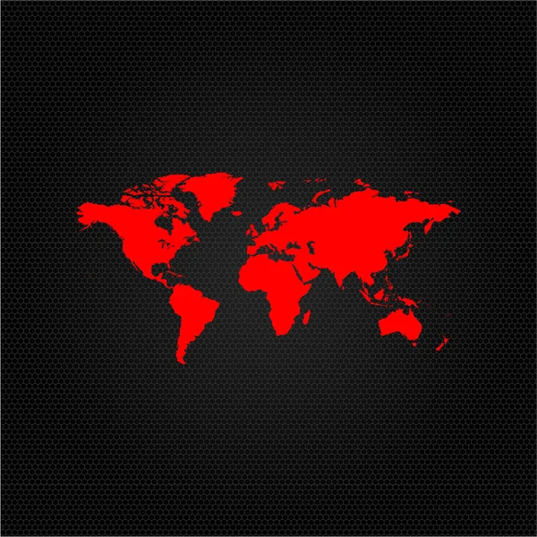 Mapa mundial rojo — Vector de stock