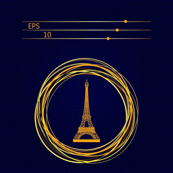 Eiffel tower sign on a dark blue background — Stock Vector