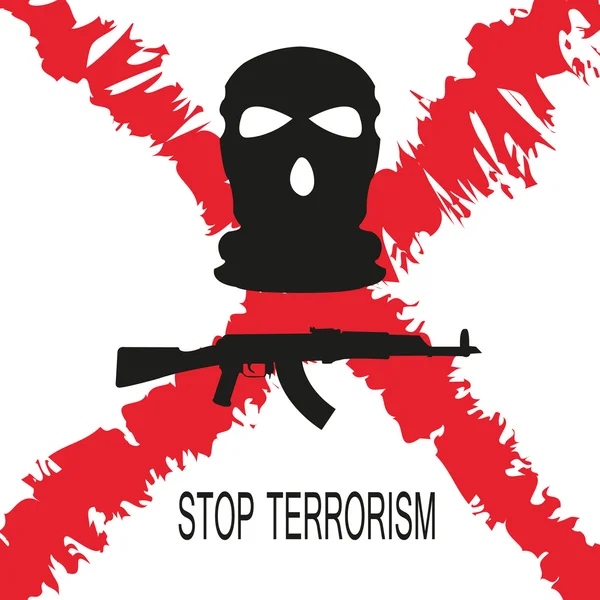 Stoppen met terrorisme teken. — Stockvector