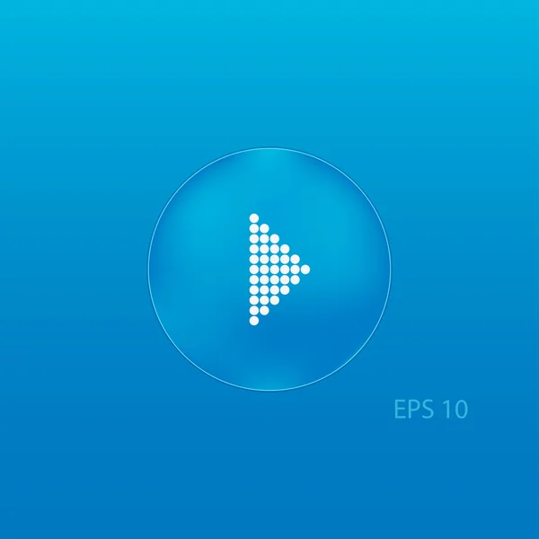 ガラスのボタン記号を再生します。 — ストックベクタ